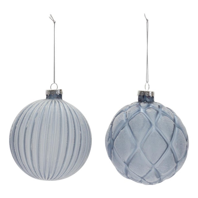 Frosted Glass Ball Ornament (Set of 6) For Sale