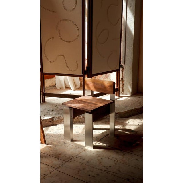 Soft Futurism Defender Chair in Walnut and Aluminum by Filippo Andrighetto For Sale - Image 4 of 13