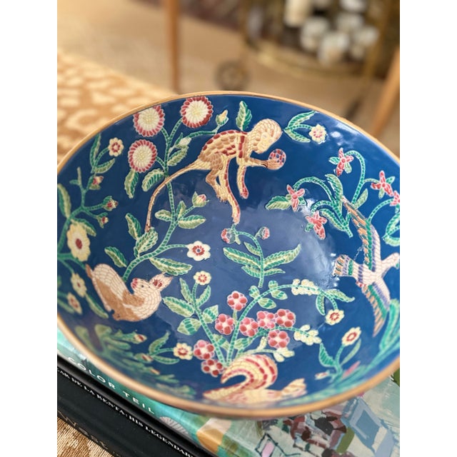 Ceramic Vintage Decorative Bowl With Animals by Andrea by Sadek For Sale - Image 7 of 8