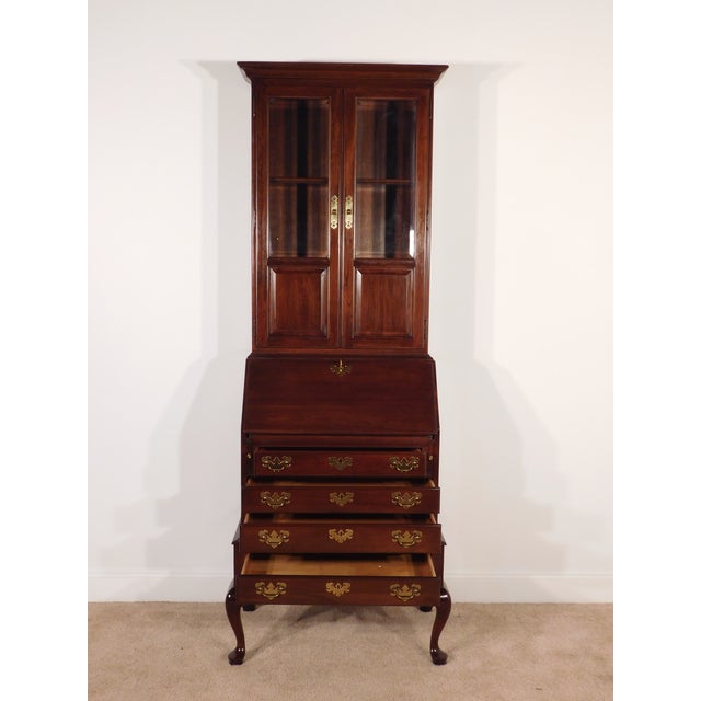 Ethan Allen Georgian Court 2 Piece Cherry Locking Secretary Desk For Sale - Image 9 of 14
