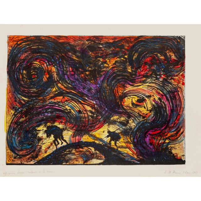 The Hell is an original watercolor lithograph on ivory-colored paper, realized by Russian scenographer Eugène Berman,...