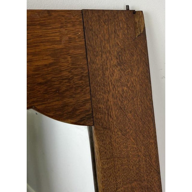 Antique French Mirror with Oak Frame For Sale - Image 5 of 10