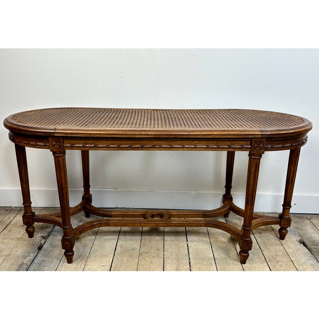 Wood Louis XVI Style Piano Bench in Walnut, 1890s For Sale - Image 7 of 10