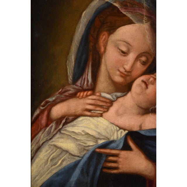 Follower of Giovan Battista Salvi Detto Il Sassoferrato, Madonna and Child, 1750, Oil on Canvas For Sale - Image 4 of 13