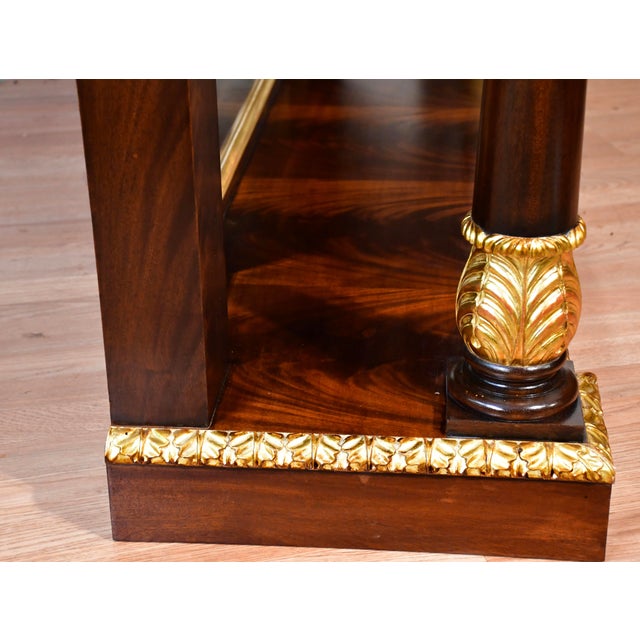 1930s French Empire Crotch Mahogany & Mirror Back Console Table For Sale - Image 16 of 18