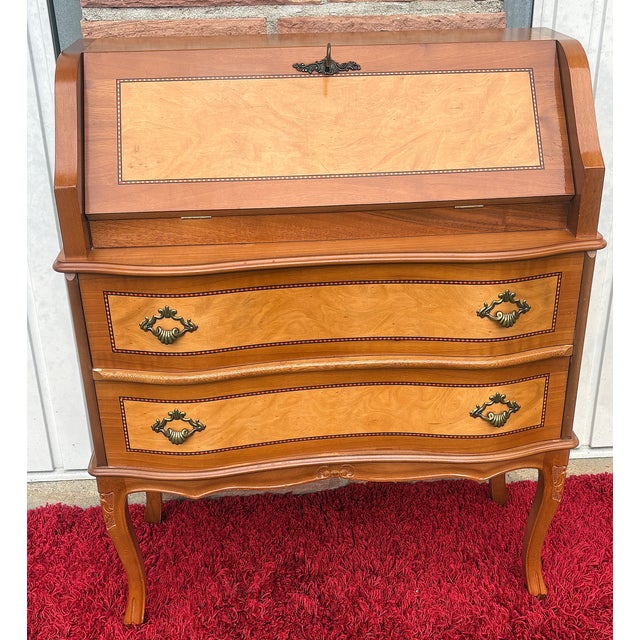 Inlaid Secretaire Desk from Unbekannt, 1970s, in Very Good conditions. Designed 1970 to 1979 I have official proof of...