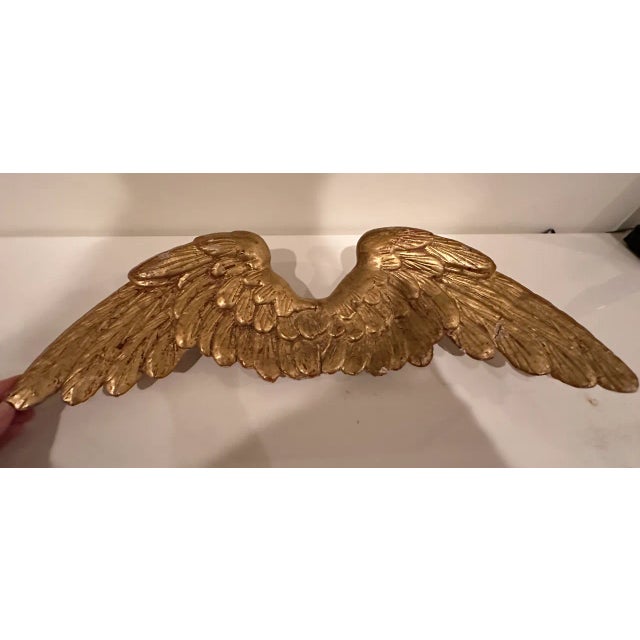 From Hideaway House Antiques originally, appraise for 2k French gilt wings 1840s ( 21" x 6”H) Can be split into two wings...