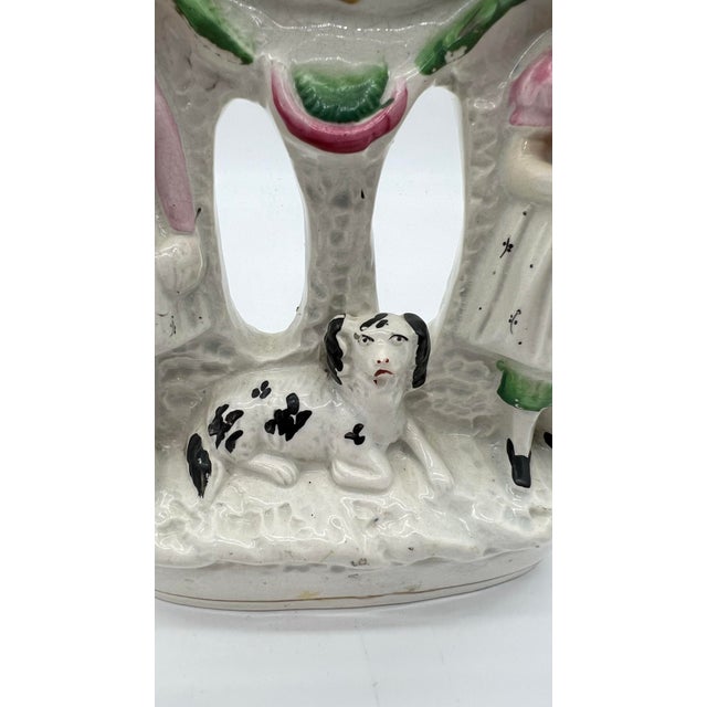 English Antique English Staffordshire Watch Figure Circa 1860's For Sale - Image 3 of 12