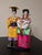 Vintage Korean Wedding Dolls in Glass & Wooden Case For Sale - Image 4 of 10