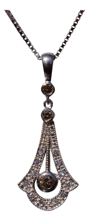 The 190th Street: Colored Diamond and White Diamond Pendant