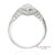 Mid 20th Century Vintage Platinum 900 Natural Diamond Milgrain Oval Shape Engagement Band Ring, Size 7 For Sale - Image 5 of 10