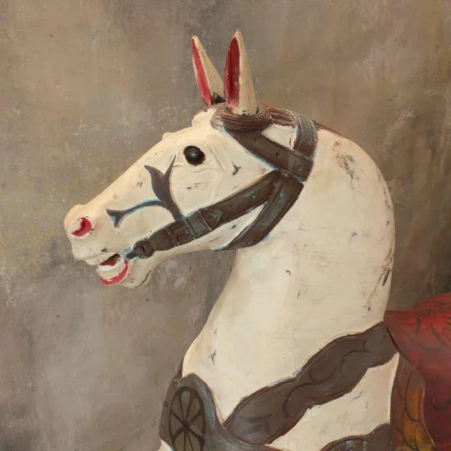 Carousel Horse in Hand Painted Wood, 1950s For Sale - Image 6 of 9