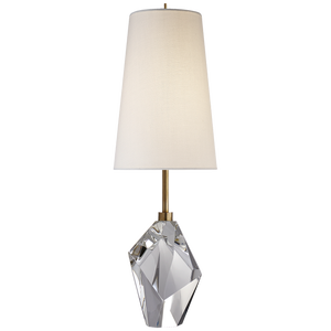 Kelly Wearstler by Visual Comfort Signature Halcyon Accent Cordless Table Lamp in Crystal with Linen Shade
