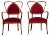 Set of Mid-Century French Red Velvet Armchairs, 1950s For Sale