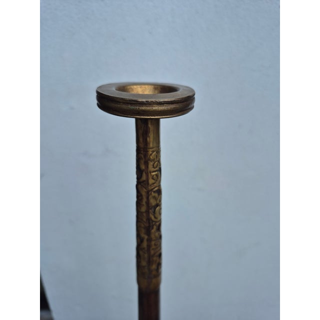 Pair of Antique Tibetan Ceremonial Horns or Dungchens For Sale In West Palm - Image 6 of 6