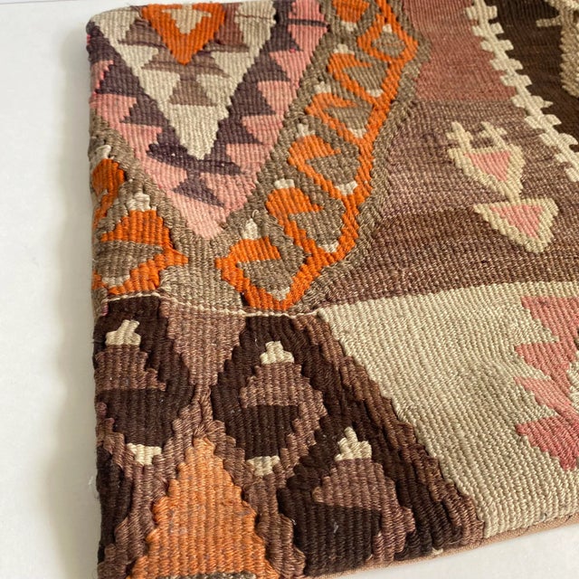 Vintage Kilim Rug Pillow Cushion Cover Moroccan Style Aztec Print Textile A fantastic vintage bohemian style piece. This...
