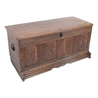 Antique Oak Chest, 1700s For Sale