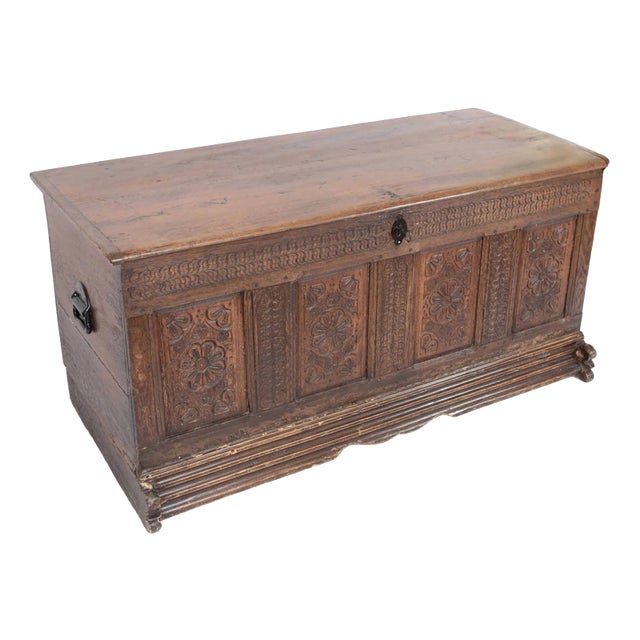 Antique Oak Chest, 1700s For Sale