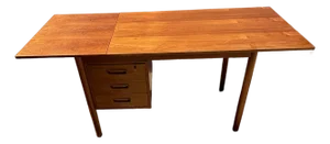 Mid-Century Modern Teak Drop Leaf Desk
