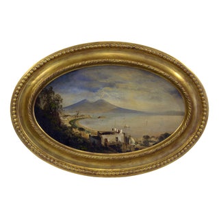 Ettore Ferrante, View of Mount Vesuvius, 19th Century, Oil on Canvas, Framed For Sale