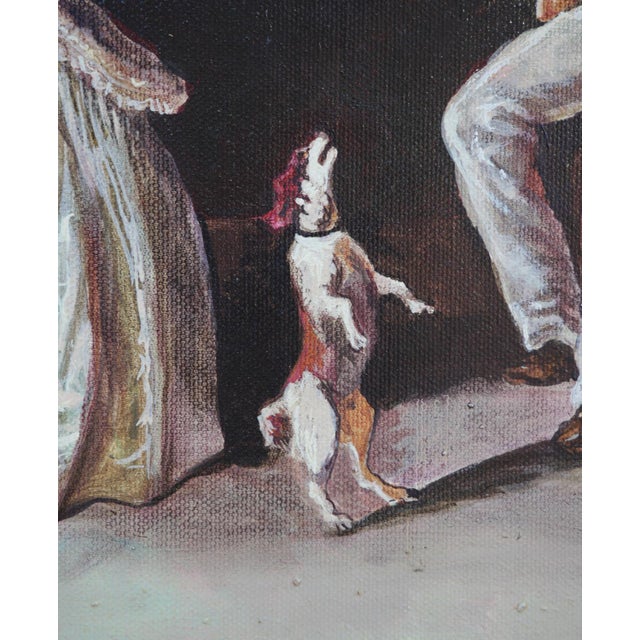 Douglas Perez Castro "Poderes" Contemporary Realistic Figurative Red Toned Social Commentary Painting, 2013 For Sale - Image 11 of 12