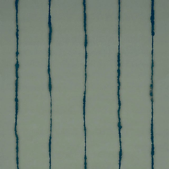 Schumacher Sample - Schumacher x Backdrop Ephemera Wallpaper in Teal Gray For Sale - Image 4 of 4