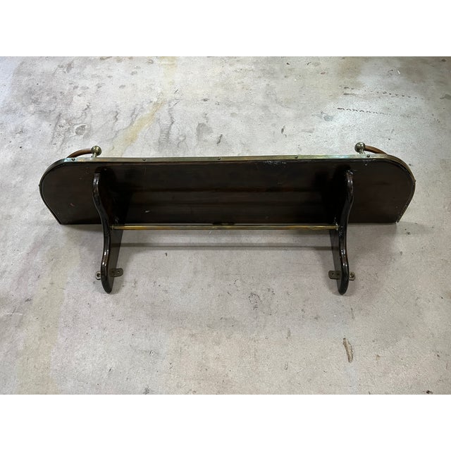 Wood Late 19th Century Sea Captain's Ship Boat Shelf Nautical With Brass Railing For Sale - Image 7 of 9