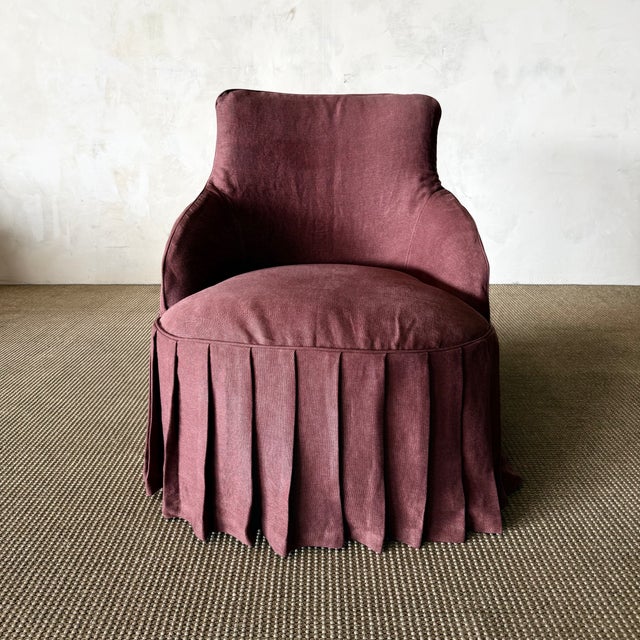 Textile Ella Accent Chair Slip Covered For Sale - Image 7 of 17