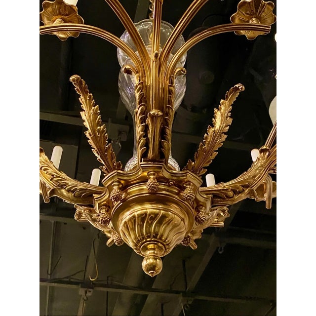 Metal Vintage French Neoclassical Style Polished Brass 16-Light Sconce For Sale - Image 7 of 7