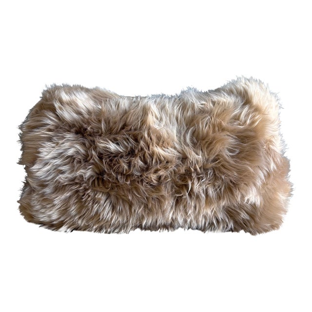 Genuine Sheepskin Lumbar Pillow 12x20 For Sale