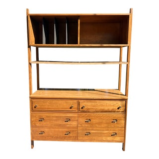 1960s La Period Co. Mid-Century Modern Wooden and Laminate Bookshelf Hutch For Sale