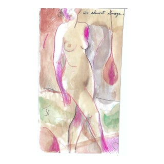 1990s James Bone Female Nude Watercolor Painting For Sale