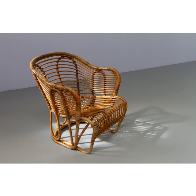 Danish Rattan Lounge Chair by Tove Kindt-Larsen for R. Wengler, 1940s For Sale - Image 6 of 18
