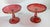 19th Century Pair of Bohemian Red Cranberry Glass Centerpiece Compotes or Tazza For Sale In New York - Image 6 of 16