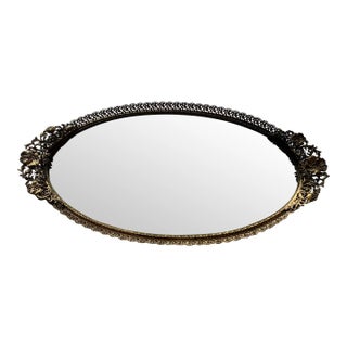 Vintage Gold Filigree Perfume Vanity Tray For Sale