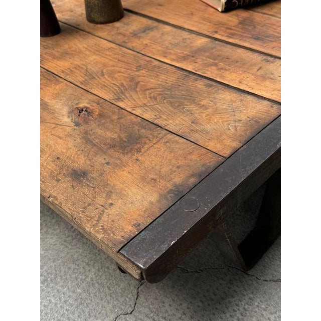 Vintage Industrial Palette Coffee Table in Wood and Steel, Germany, 1930s For Sale - Image 14 of 17