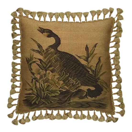 Aubusson Country Goose Throw Pillow For Sale