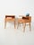 Pair of 1960s Scandinavian oak bedside tables, featuring a contoured frame with a double shelf and light proportions. Pair...