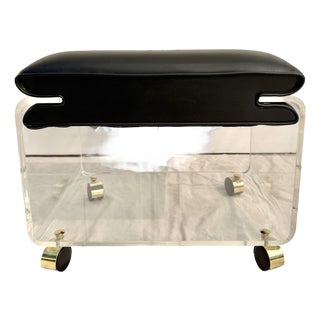 1975 Lucite Sculptural Modern Rolling Bench/Ottoman by Hill Manufacturing For Sale