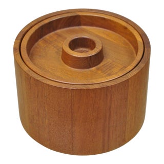Mid Century Danish Modern Dansk Teak Lidded Ice Bucket by Quistgaard For Sale