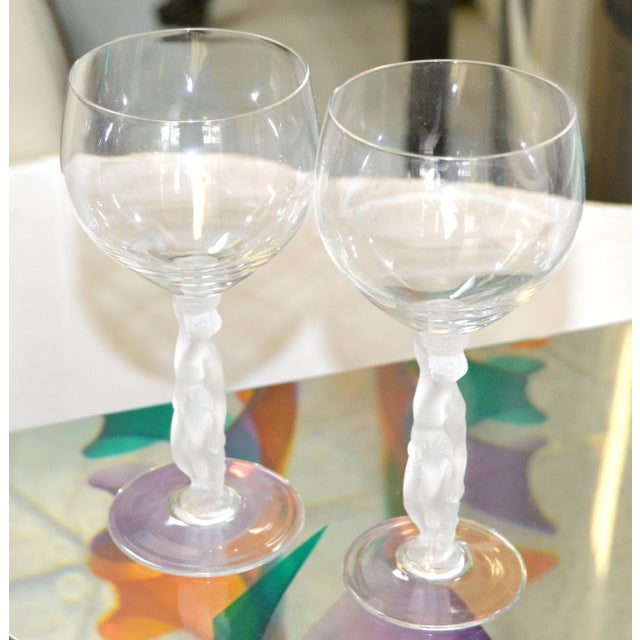 Glass 1970s Bayel Bacchus Wine Crystal Glasses Stemware Goblets- Set of 6 For Sale - Image 7 of 11