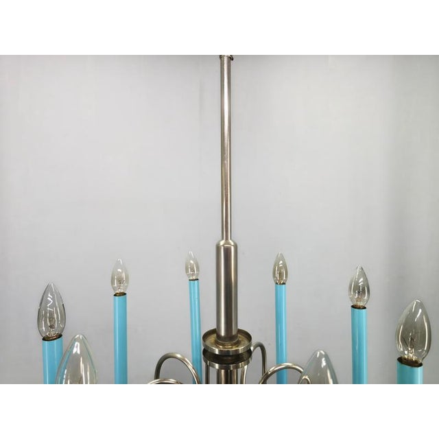 Art Deco Chandelier with Matching Sconces, Czechoslovakia, 1930s, Set of 3 For Sale - Image 16 of 18