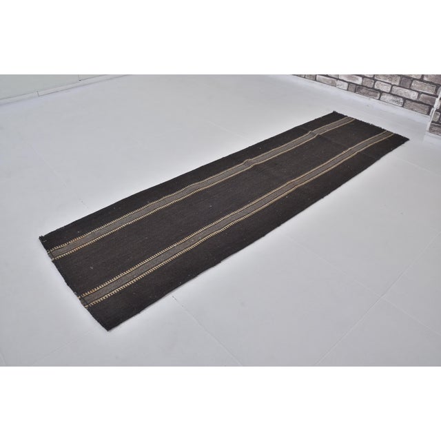 Turkish Vintage Anatolian Stripe Kilim Runner For Sale - Image 3 of 9