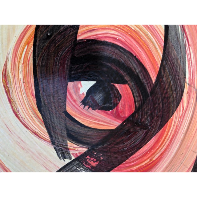 Red Vintage Abstract Signed Expressionist Portrait Painting by Peter Robert Keil With Certificate of Authenticity For Sale - Image 8 of 11