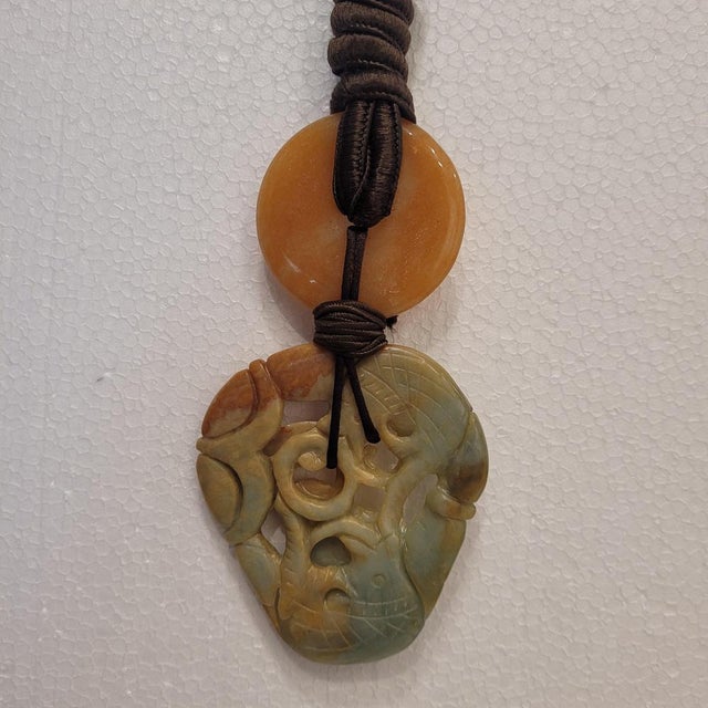 Chinese Jade, Agate and Silk Necklace For Sale - Image 10 of 18
