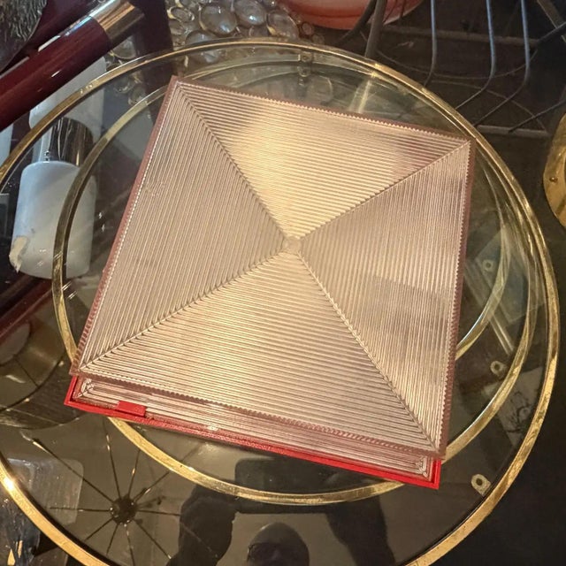 1970s Mid-Century Modern Red Painted Metal and Plexiglass Ceiling Light by Fael For Sale - Image 16 of 18