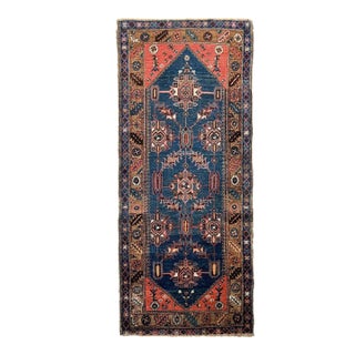 Antique NW Persian Bakshayesh Runner Coral Wool Foundation Rug 3.2 x 7.10 For Sale
