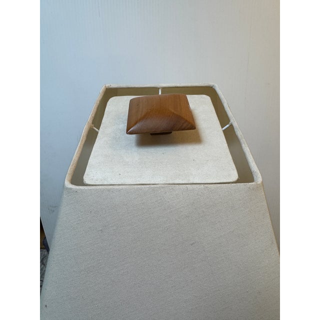 Contemporary Artisan Crafted Wood Table Lamp For Sale - Image 3 of 13