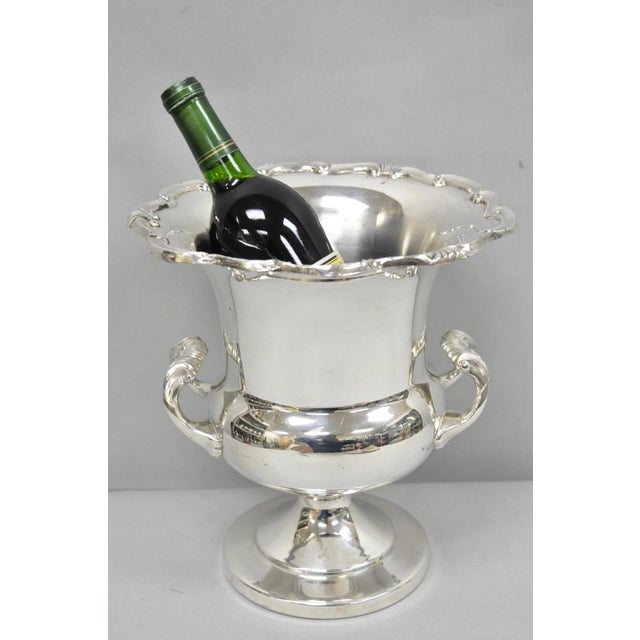 Vintage Towle Silver Plated Trophy Cup Urn Champagne Chiller Bar Ice Bucket. Circa Mid 20th Century. Measurements: 10.75"...