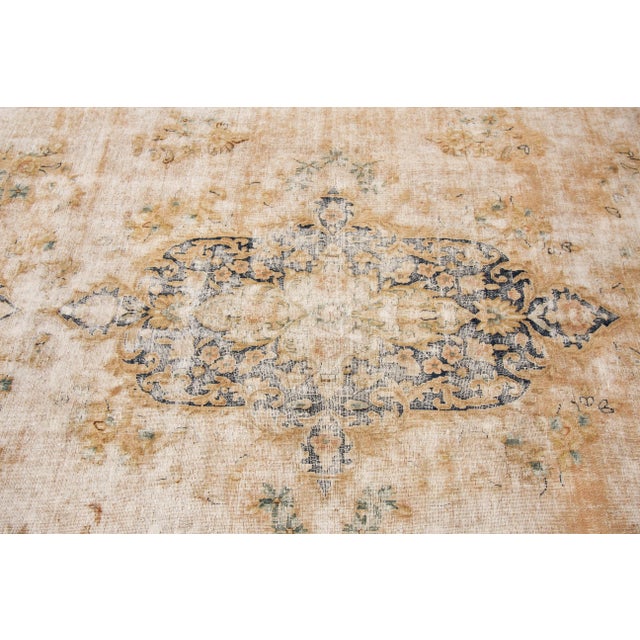 Textile Mid-20th Century Vintage Distressed Wool Rug 10 X 14 For Sale - Image 7 of 10